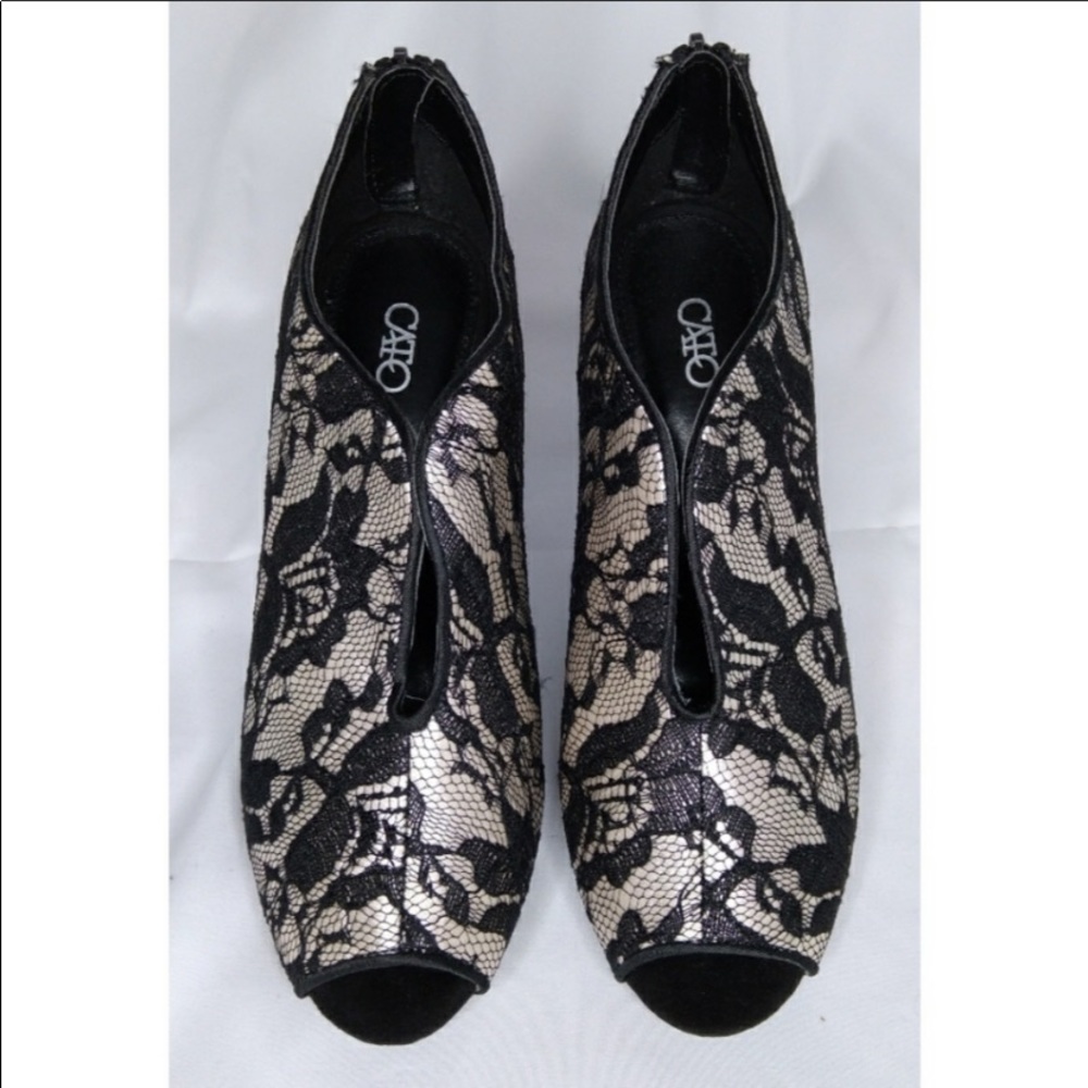 Cato sexy lace stiletto booties peeptoe